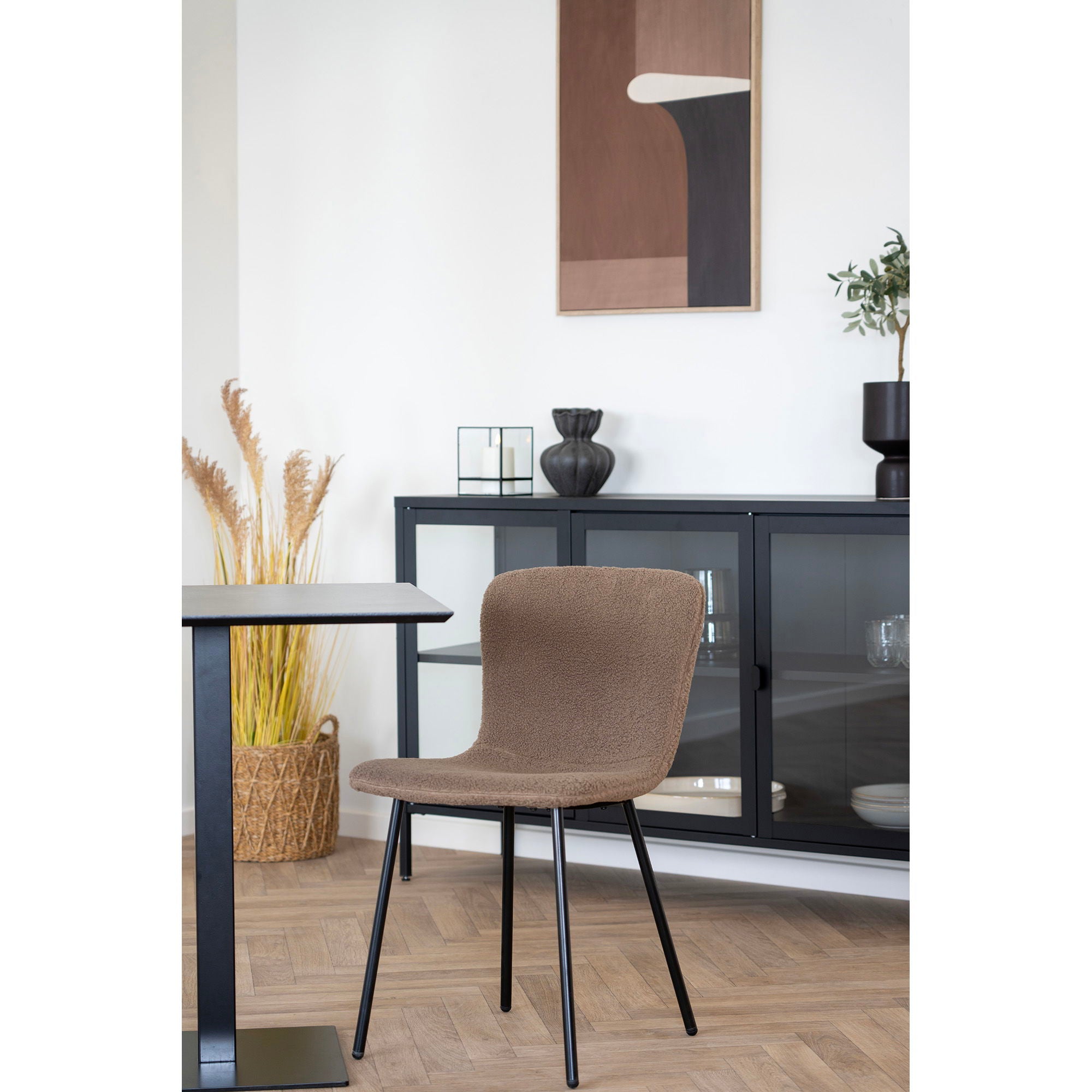 Halden Esszimmerstuhl 2er Set – Stuhl mit Kunstfell, 52,5 × 44,5 × 76,5 cm - Set aus 2 Stühlen